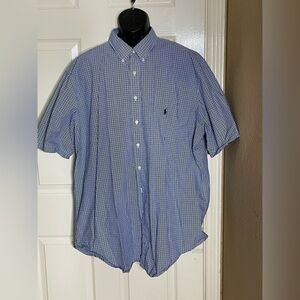 Polo Ralph Lauren Men's Check Blue Shirt, Size 2XLT- Blue​​​​​​​​​​​​​